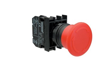 B Series Plastic 1NC Emergency 40 mm Turn to Release Red 22 mm Control Unit